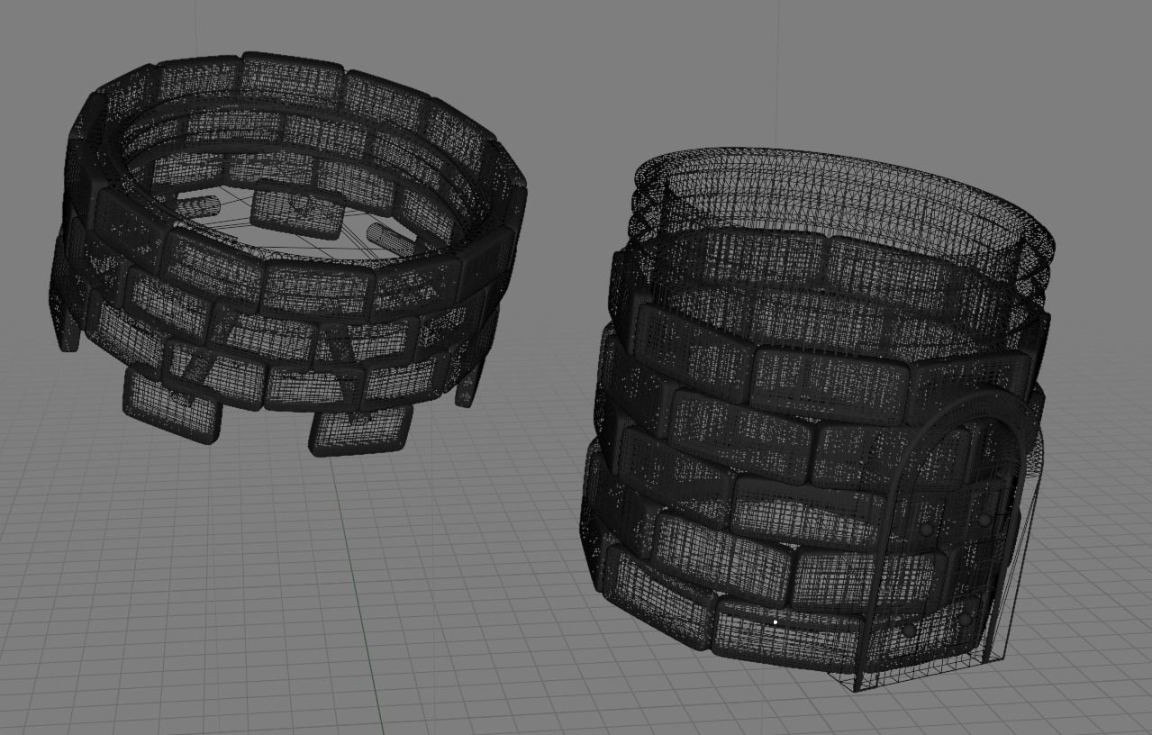 Castle Container Screw Top 3D print model_3