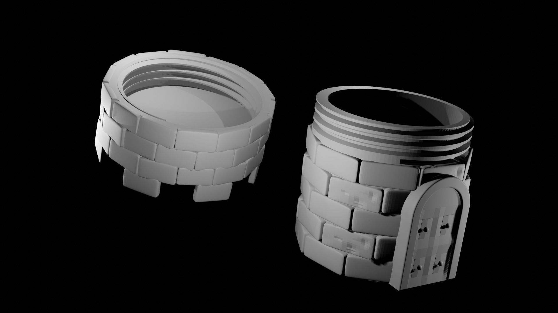 Castle Container Screw Top 3D print model_2