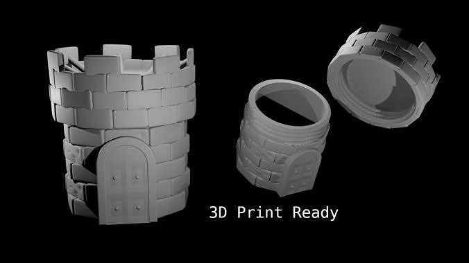 Castle Container Screw Top 3D print model
