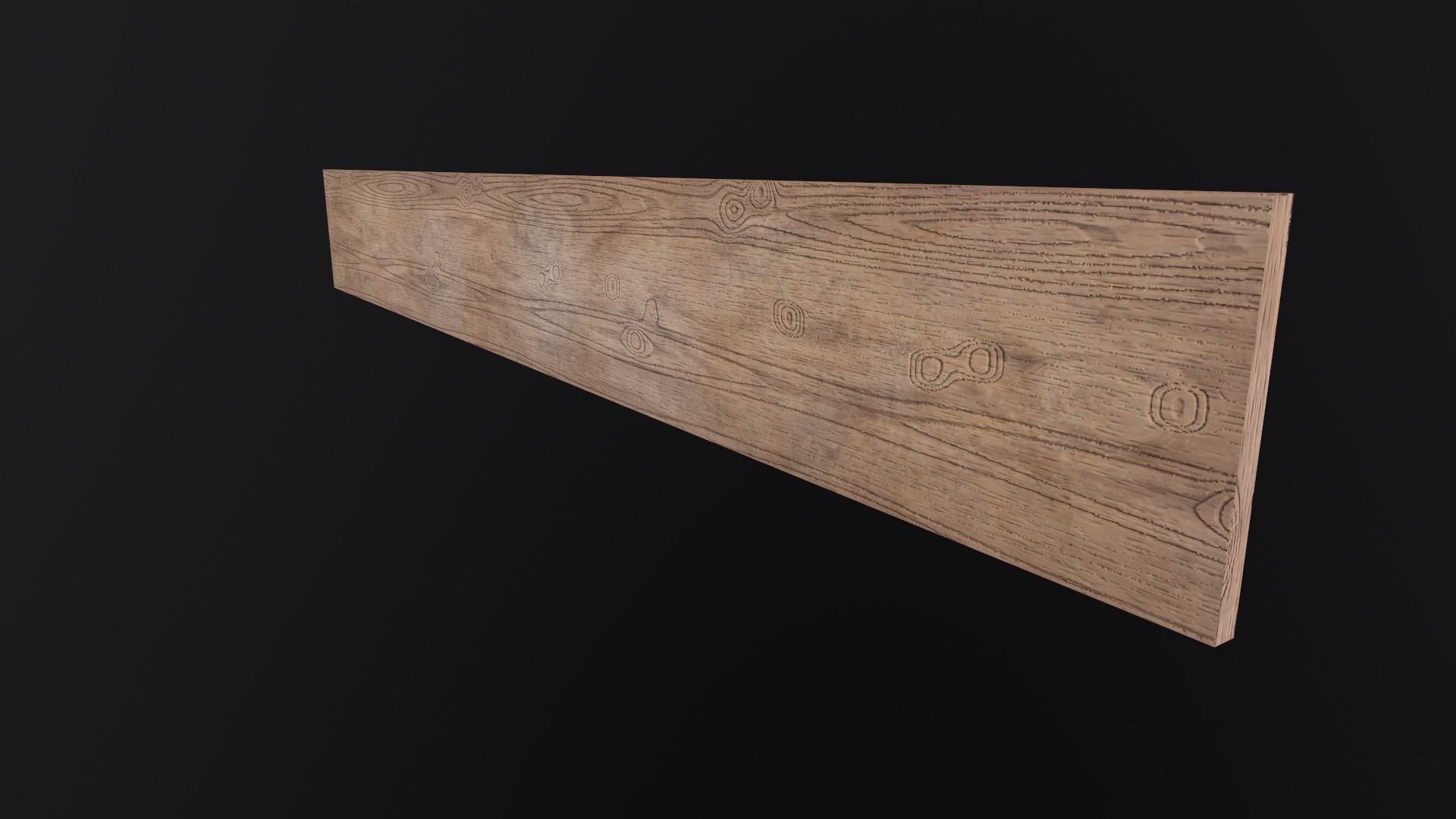 Wooden ruler 20 cm twenty centimeters measure length Low-poly 3D model_4