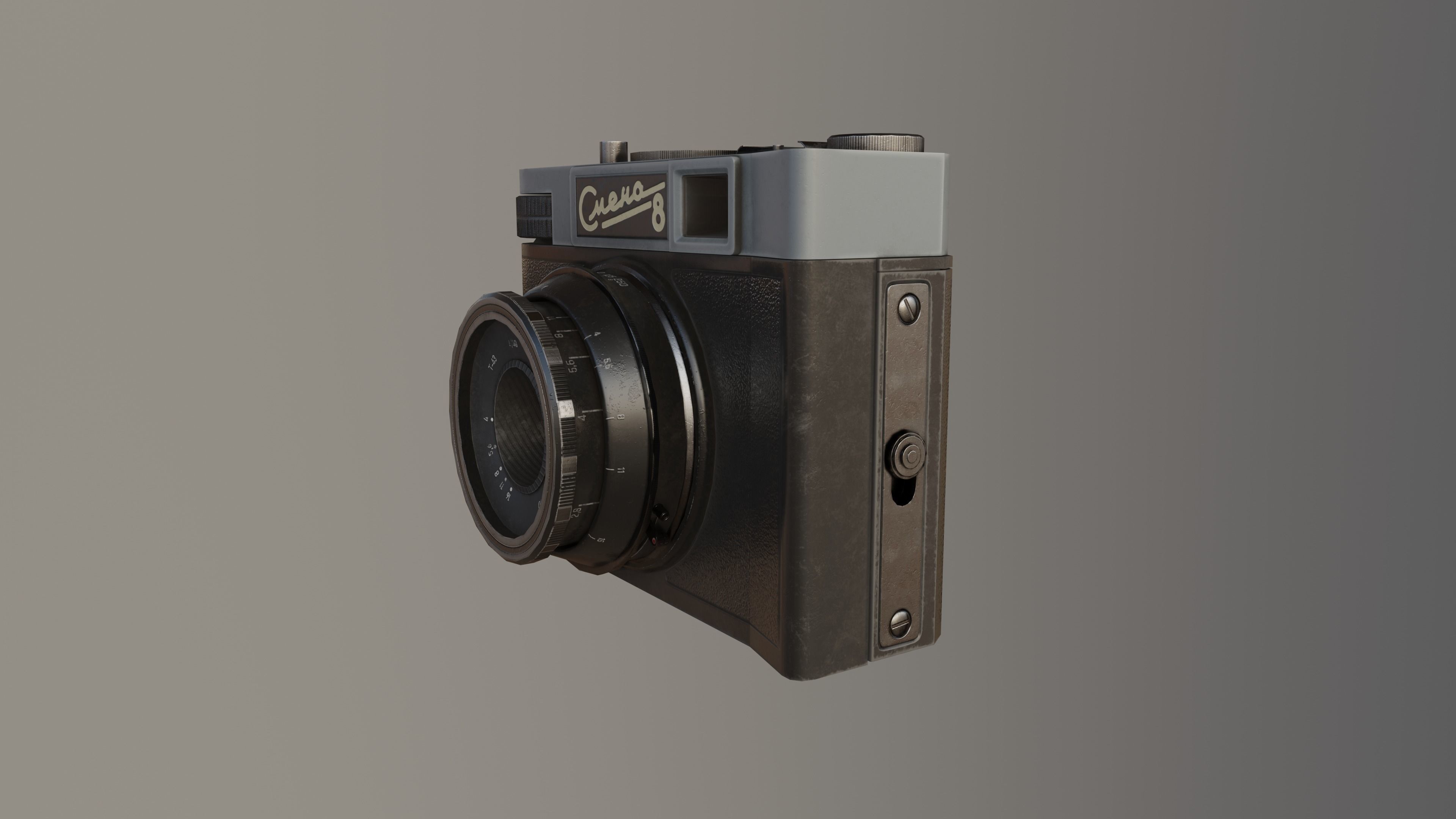 Photo Camera Smena Low-poly 3D model_2