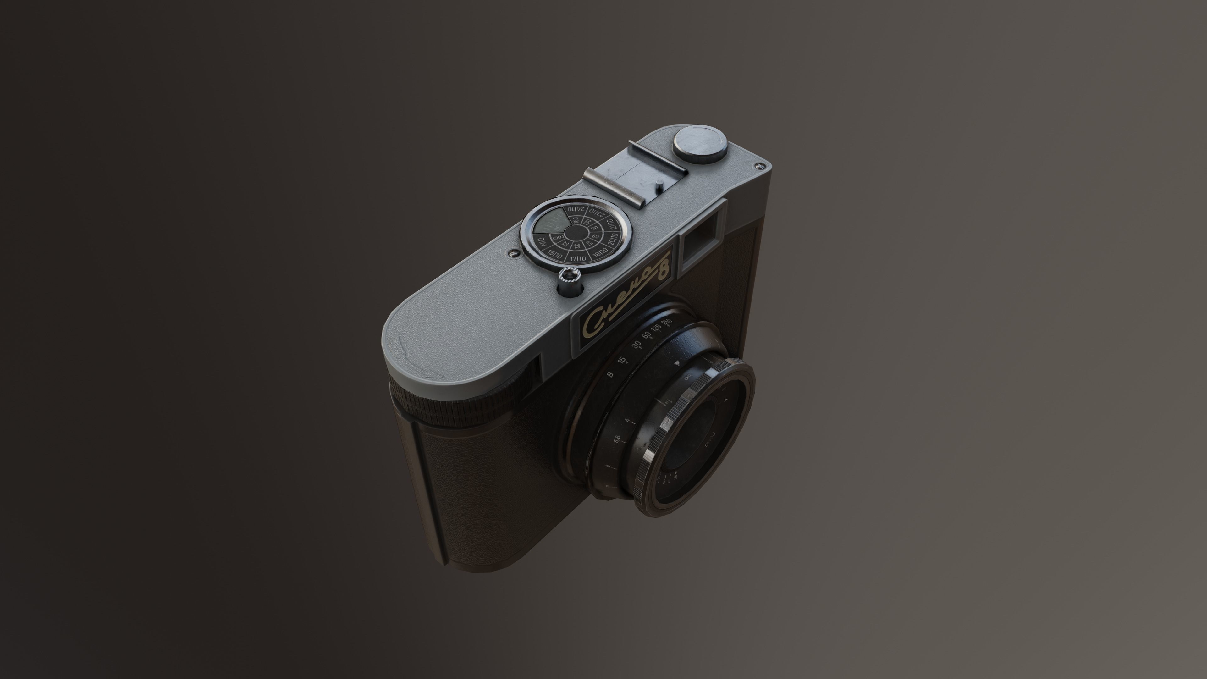Photo Camera Smena Low-poly 3D model_8