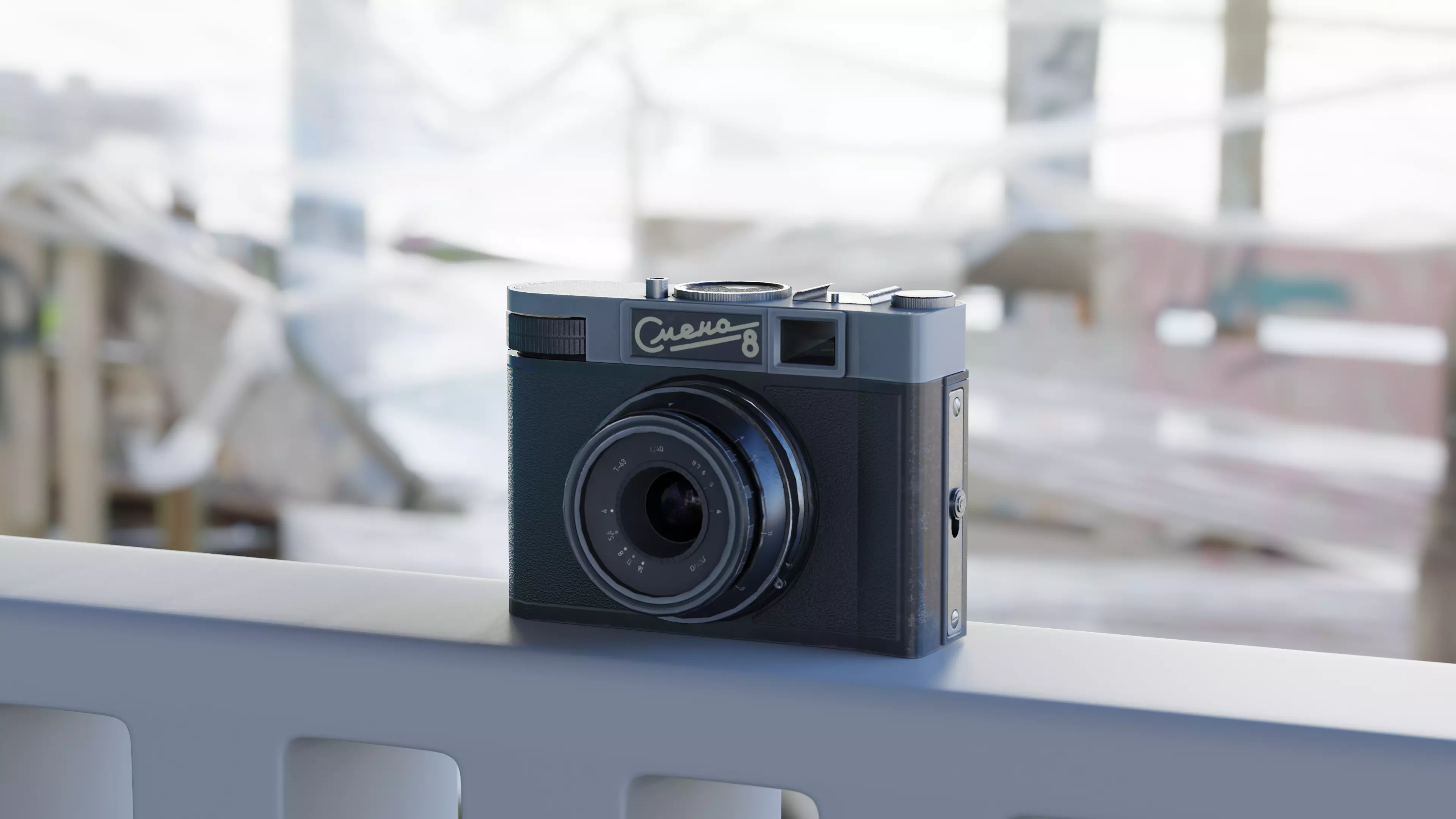 Photo Camera Smena Low-poly 3D model_0