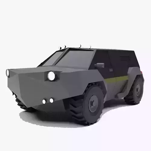 armored car model Low-poly 3D model