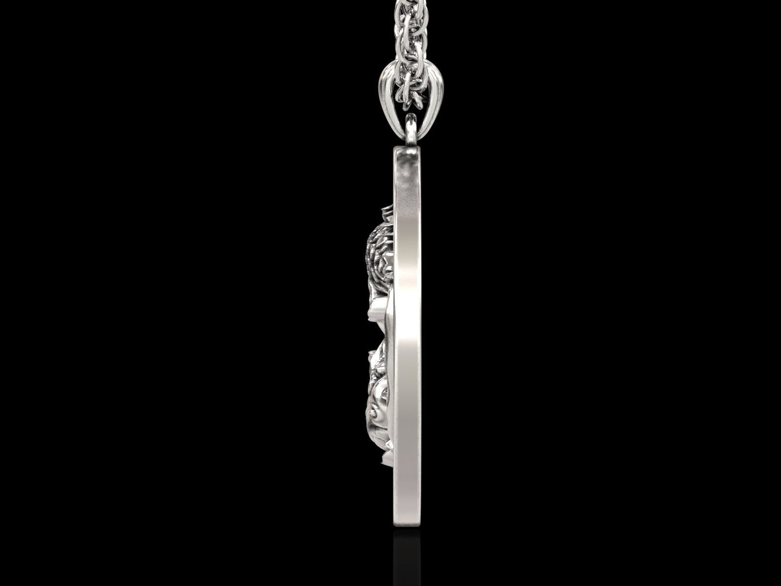 The Pisces Zodiac Sign Fishes Medallion Pendant v3 3D print model_8