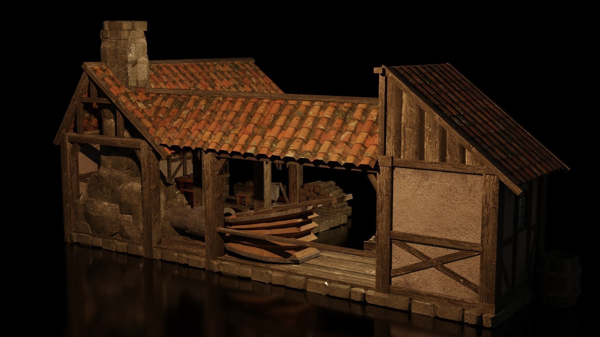 medieval forge Low-poly 3D model_5