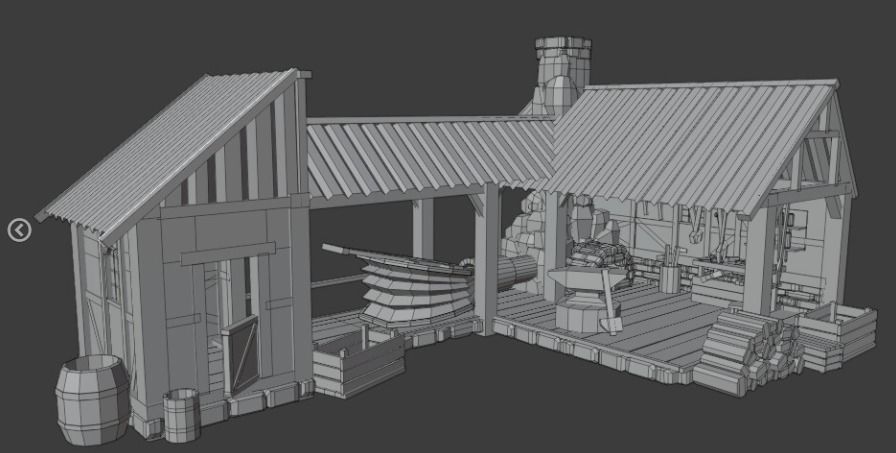 medieval forge Low-poly 3D model_4
