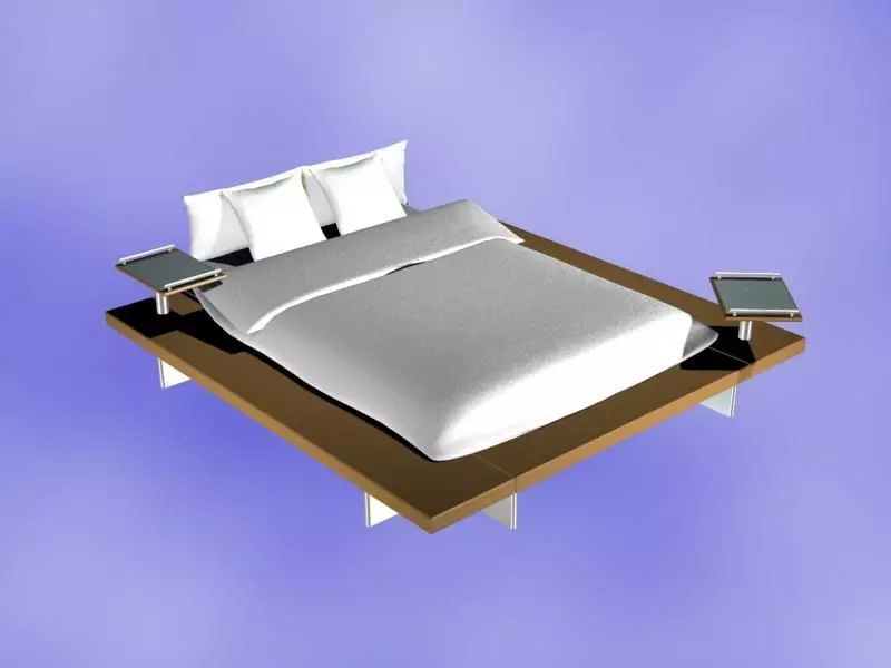 Bed model on platform 3D model
