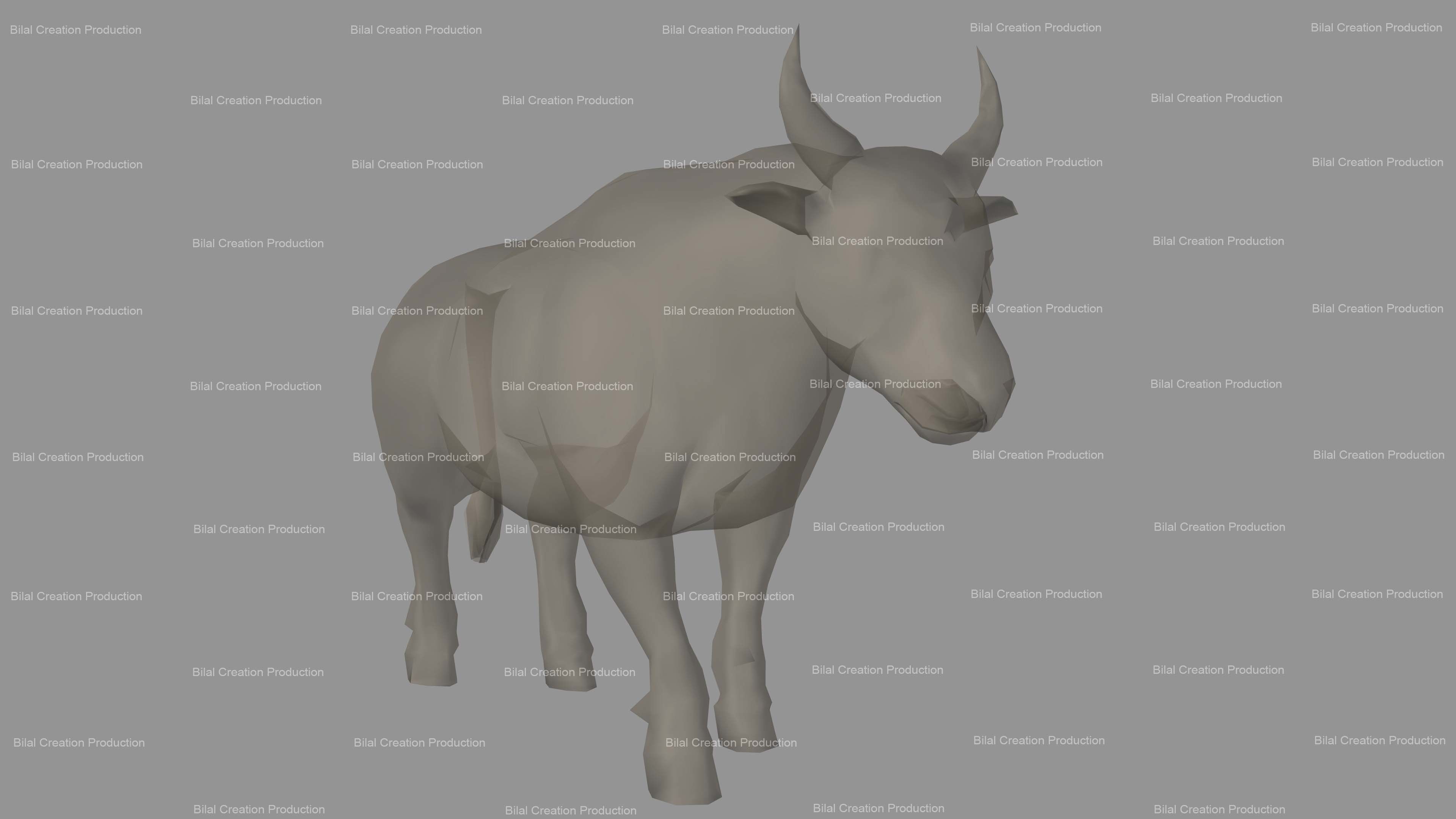 Cow Animated Low-poly 3D model_19