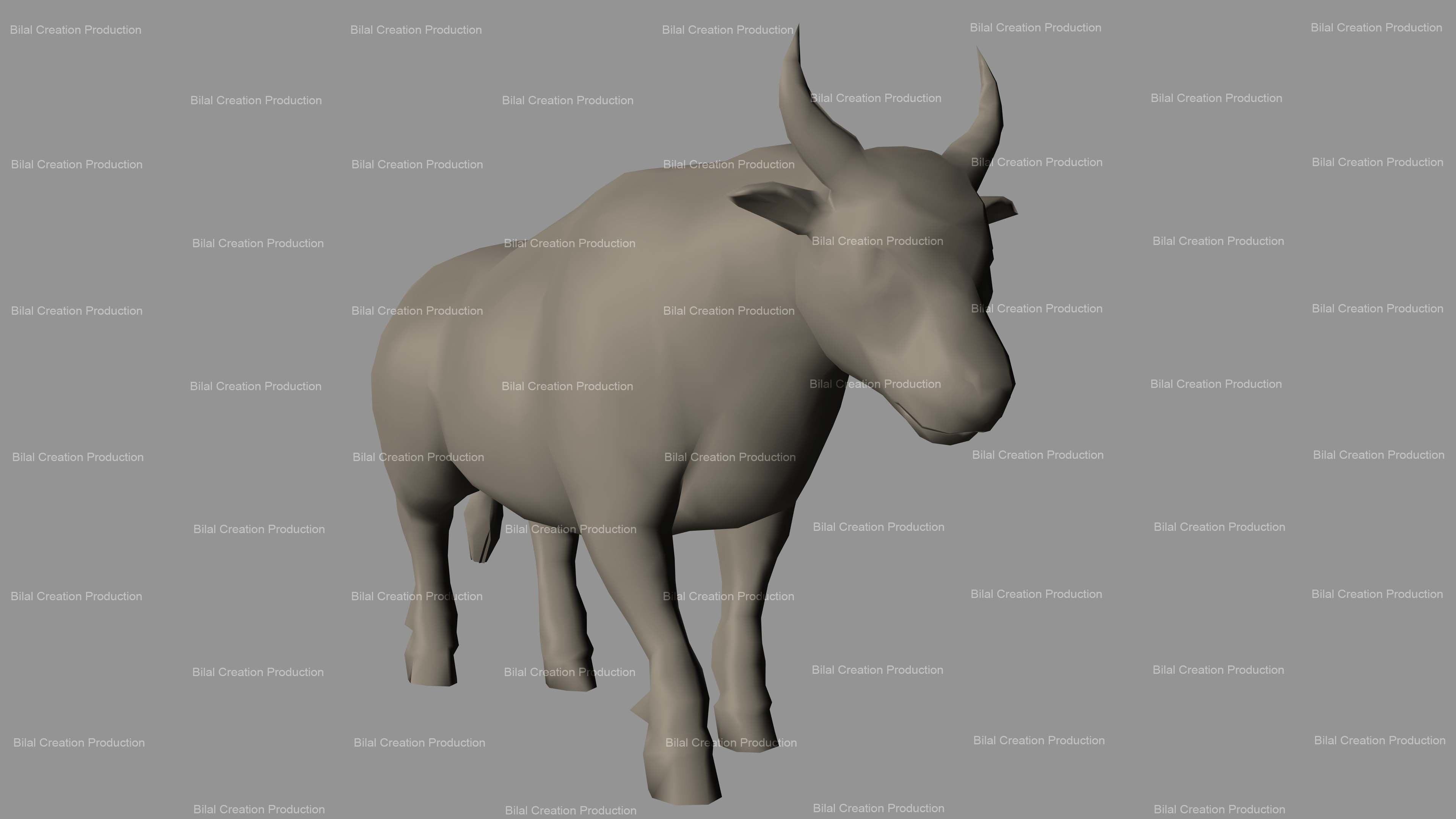 Cow Animated Low-poly 3D model_18