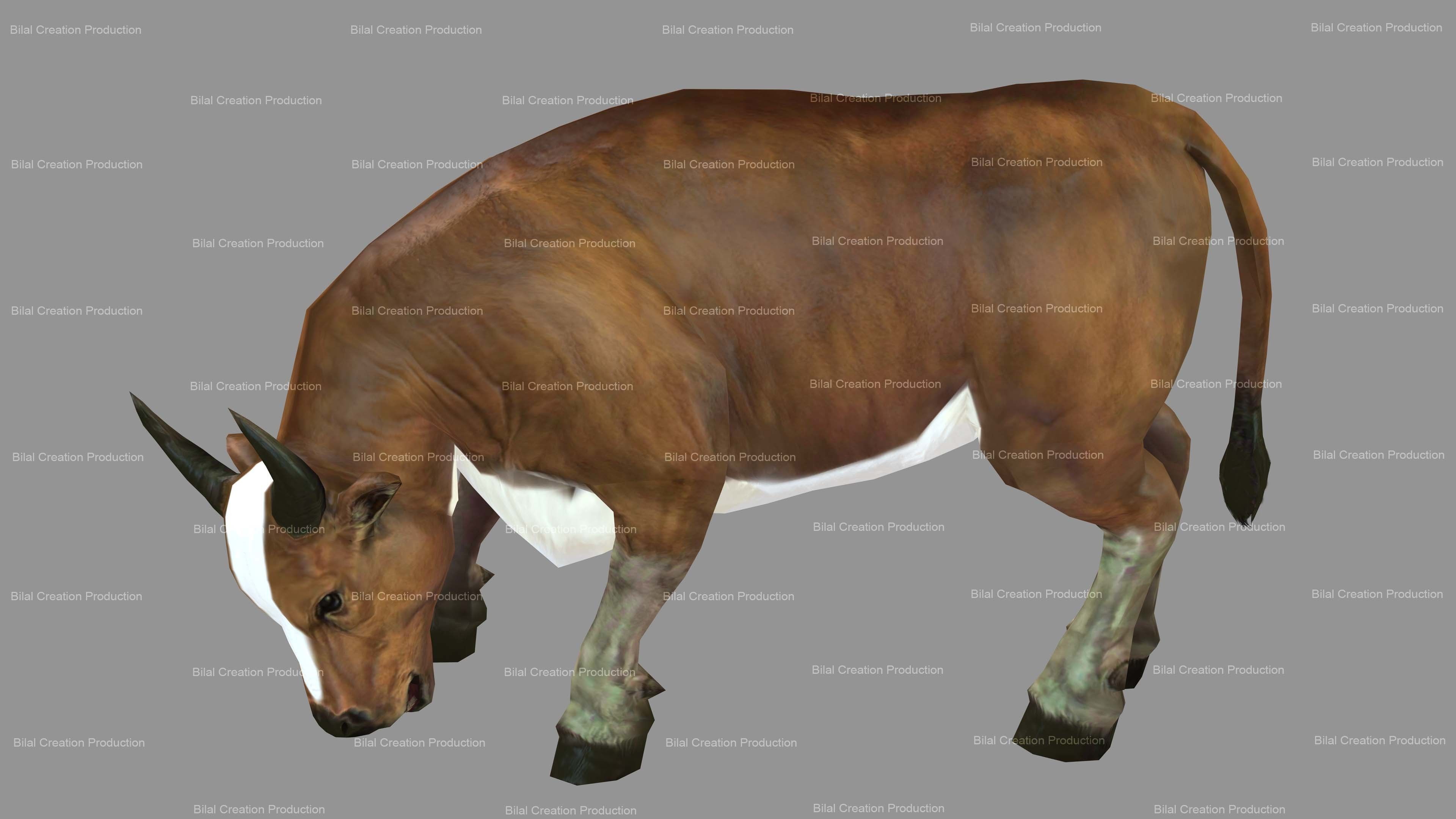 Cow Animated Low-poly 3D model_15