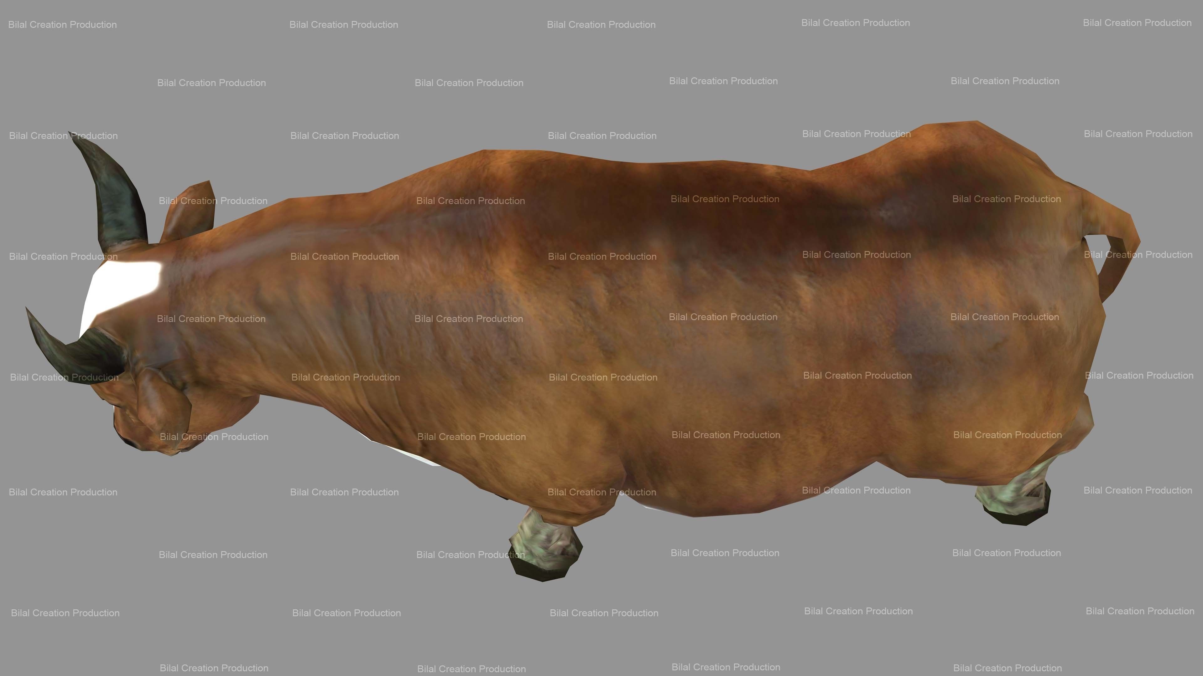 Cow Animated Low-poly 3D model_7