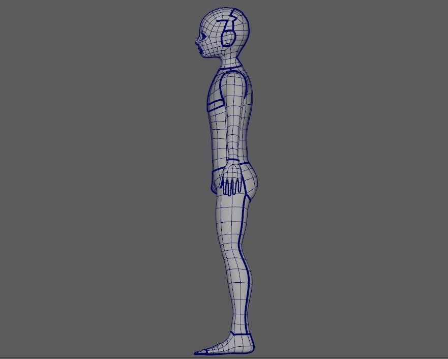 Child Boy Basemesh 3D model_1