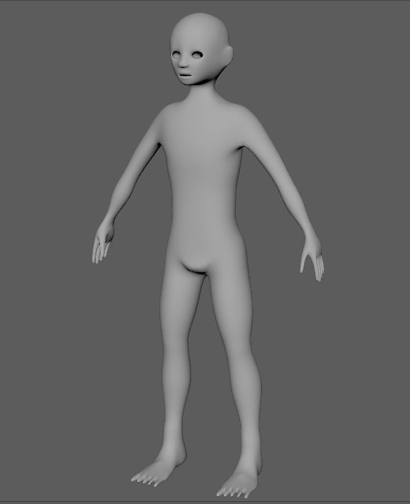 Child Boy Basemesh 3D model_10
