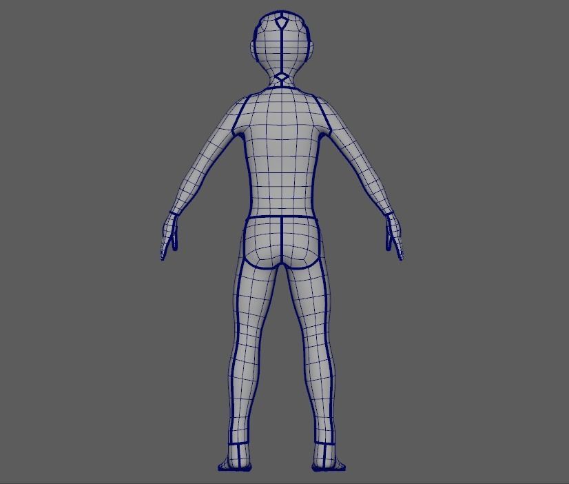 Child Boy Basemesh 3D model_2