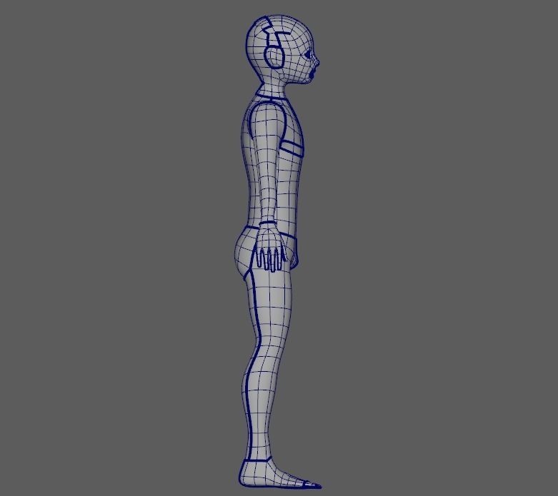 Child Boy Basemesh 3D model_3