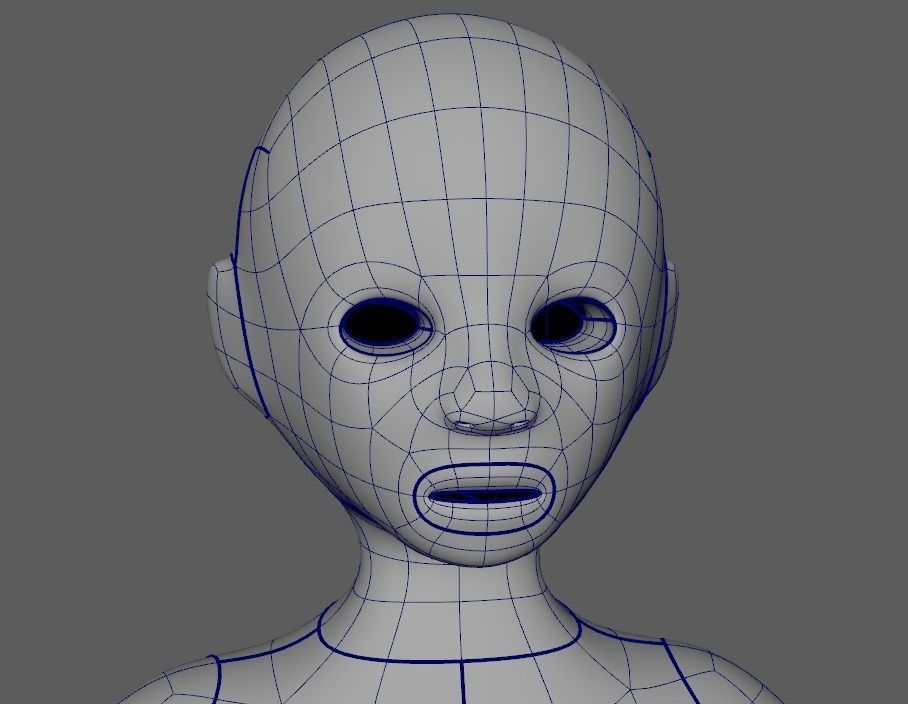 Child Boy Basemesh 3D model_4