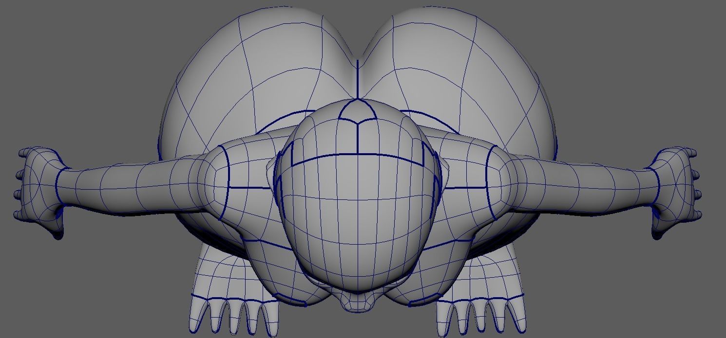 Child Girl Basemesh 3D model_5