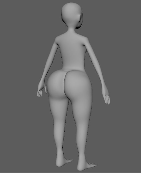 Child Girl Basemesh 3D model_11