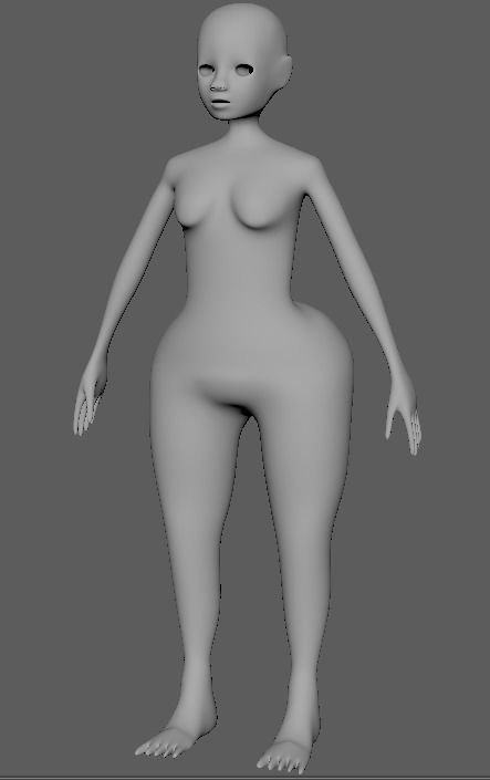 Child Girl Basemesh 3D model_10