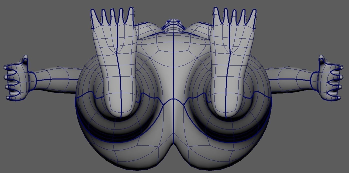 Child Girl Basemesh 3D model_6