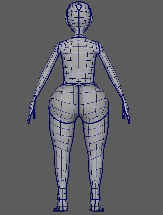 Child Girl Basemesh 3D model_2