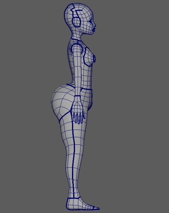 Child Girl Basemesh 3D model_3