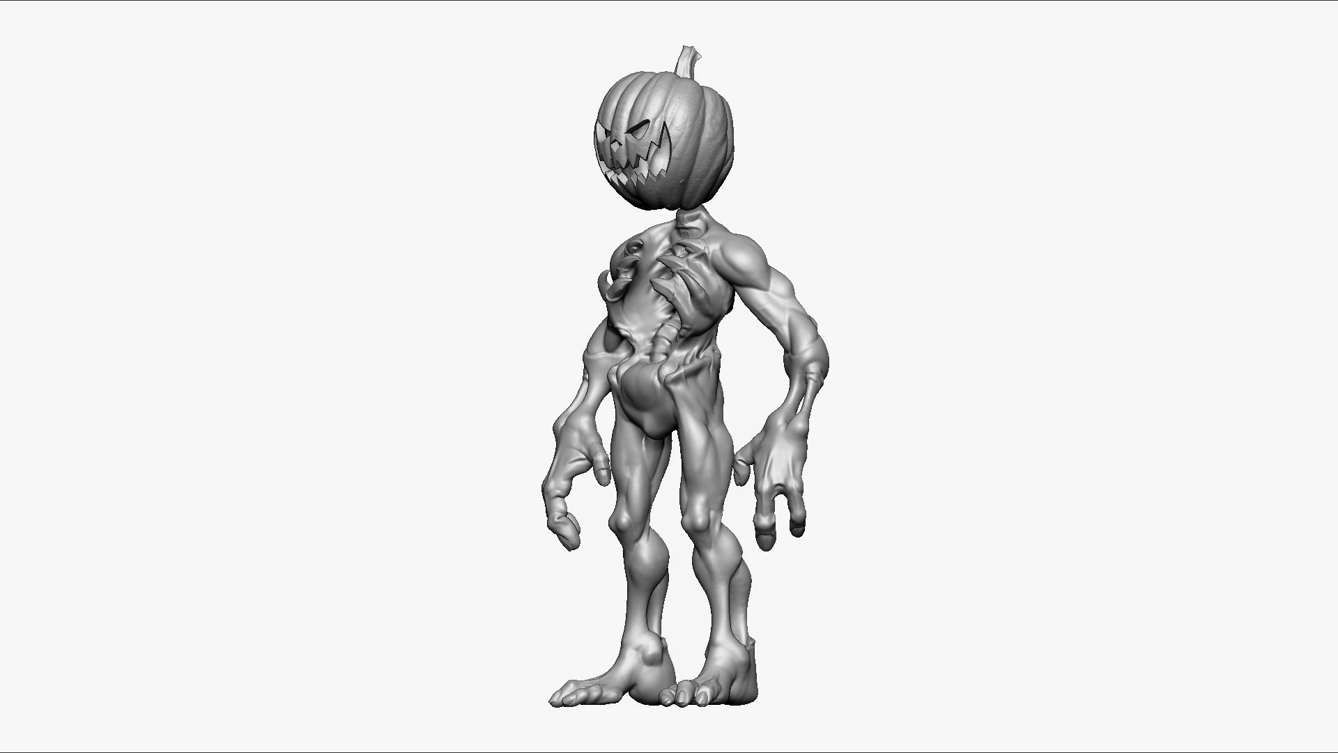 Pumpkin Undead - Highpoly Zbrush project 3D model_32
