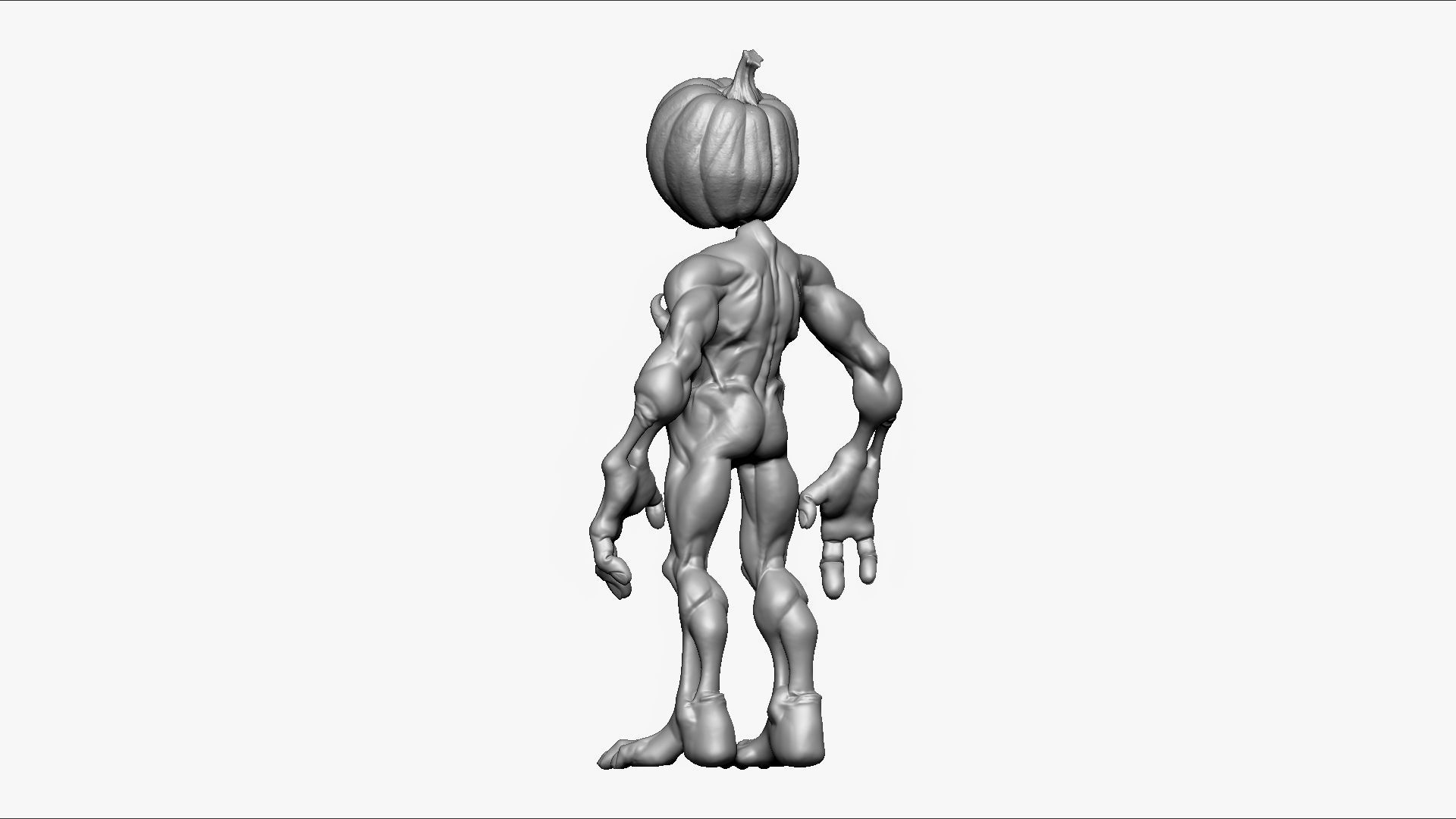 Pumpkin Undead - Highpoly Zbrush project 3D model_28