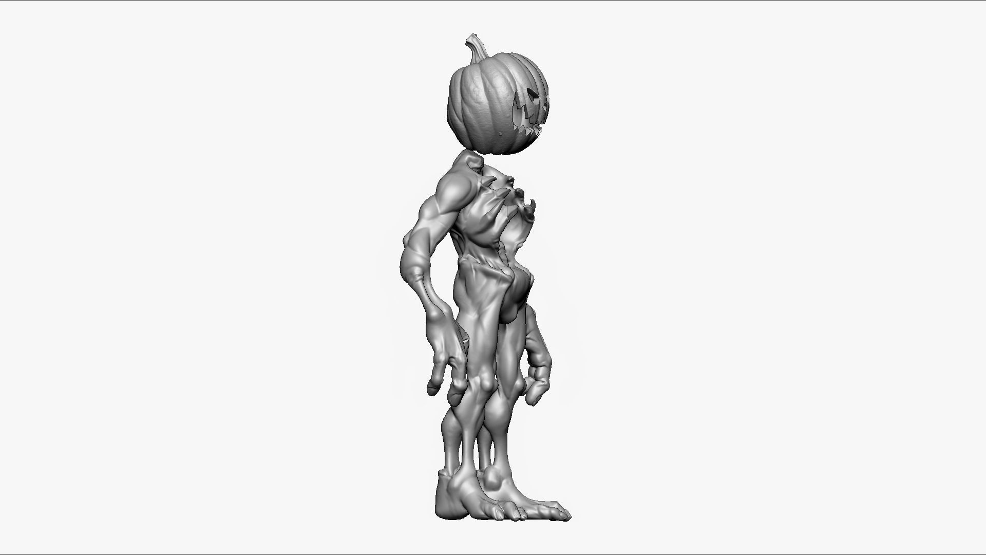 Pumpkin Undead - Highpoly Zbrush project 3D model_21