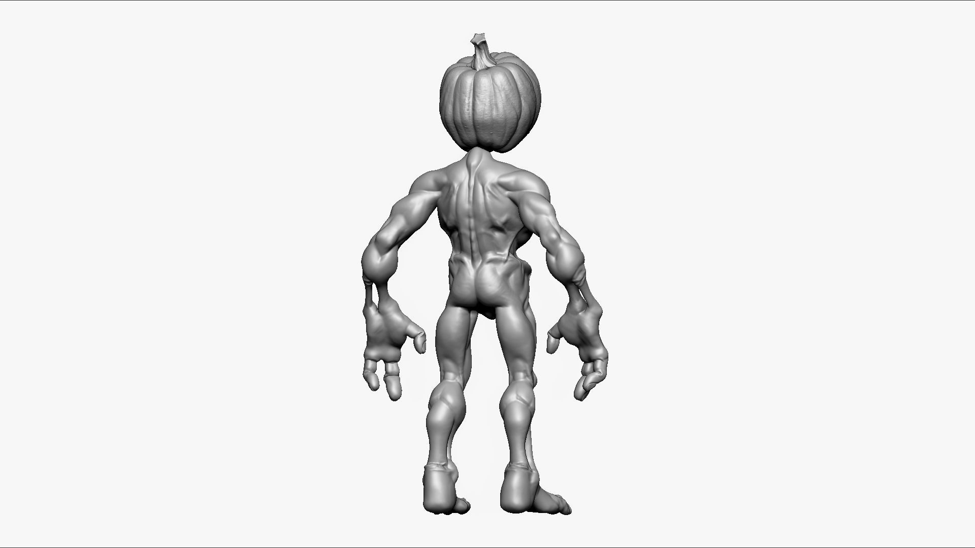 Pumpkin Undead - Highpoly Zbrush project 3D model_9