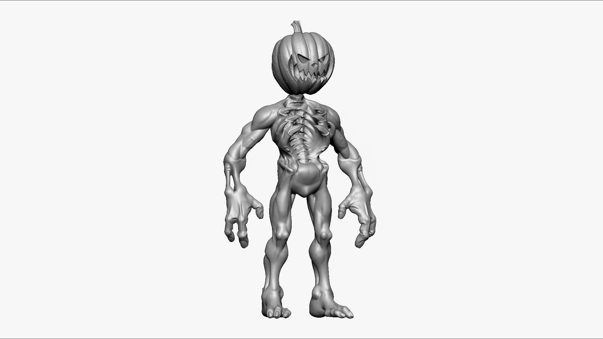 Pumpkin Undead - Highpoly Zbrush project 3D model_19
