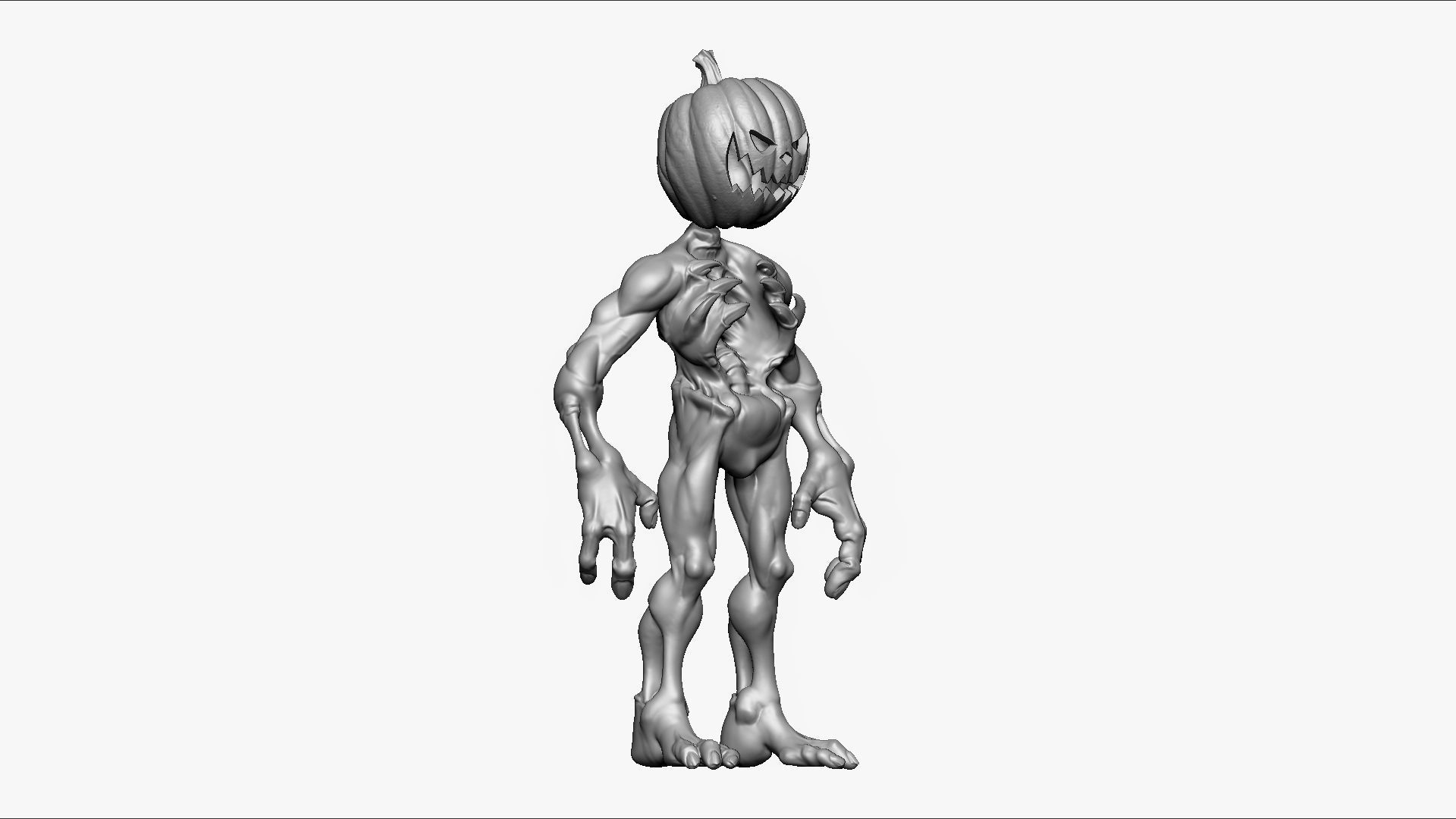 Pumpkin Undead - Highpoly Zbrush project 3D model_20