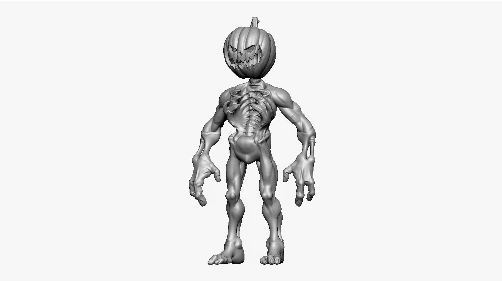 Pumpkin Undead - Highpoly Zbrush project 3D model_33