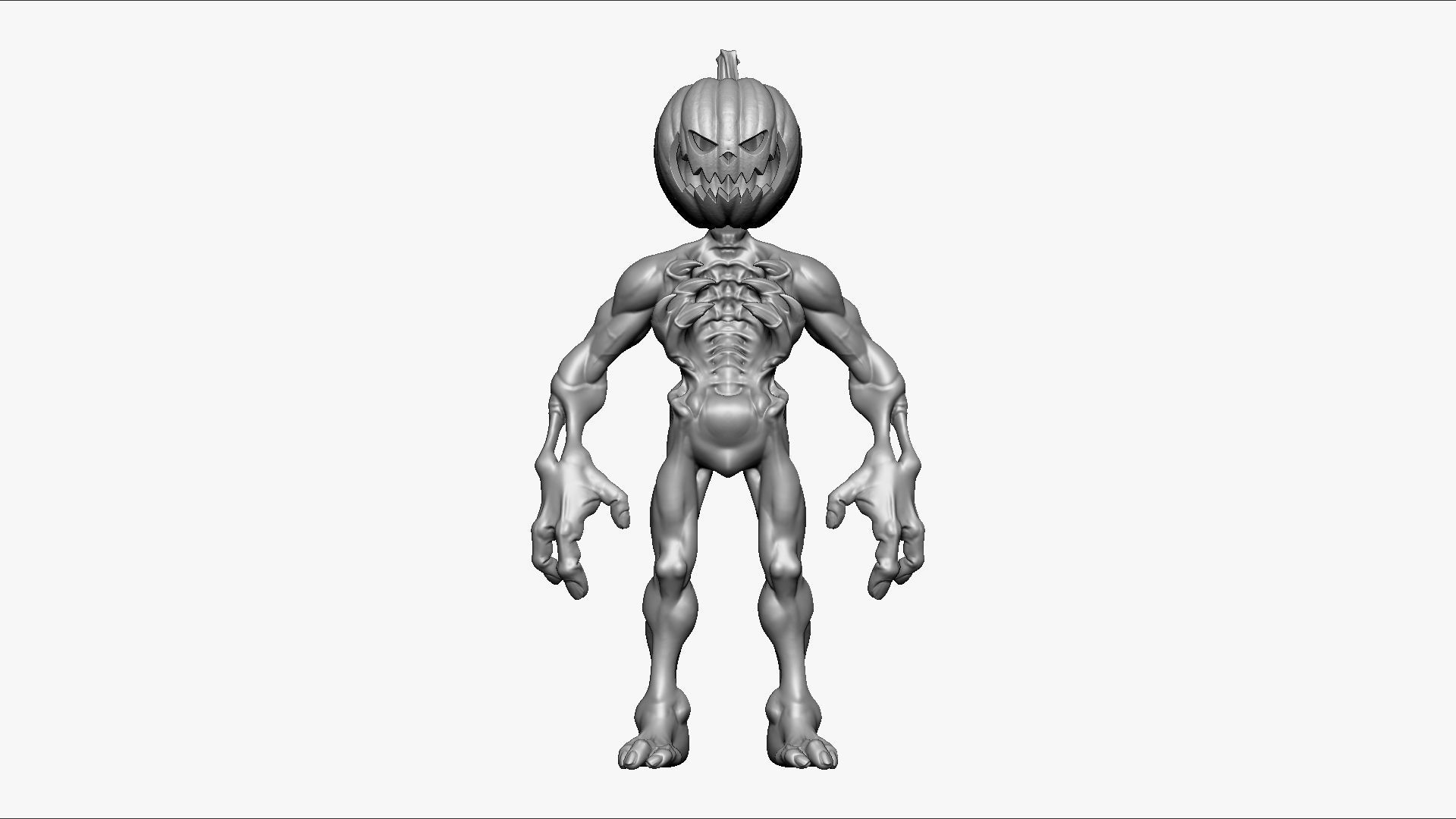 Pumpkin Undead - Highpoly Zbrush project 3D model_2