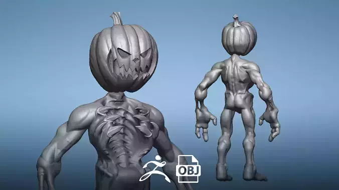 Pumpkin Undead - Highpoly Zbrush project 3D model