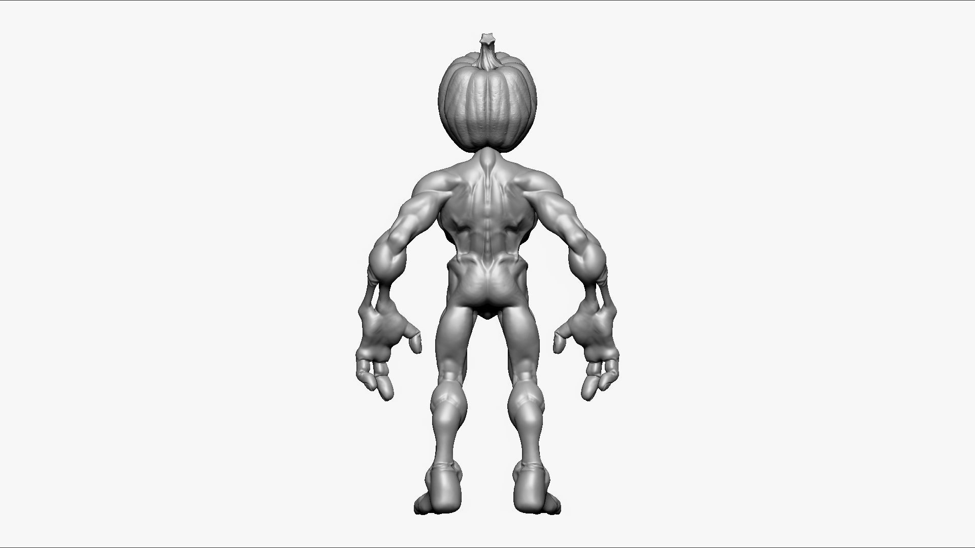 Pumpkin Undead - Highpoly Zbrush project 3D model_10