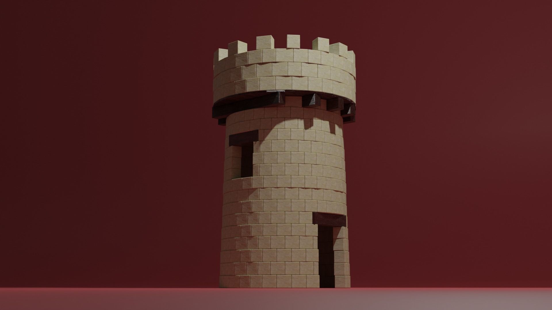 Stone tower 3D model_11