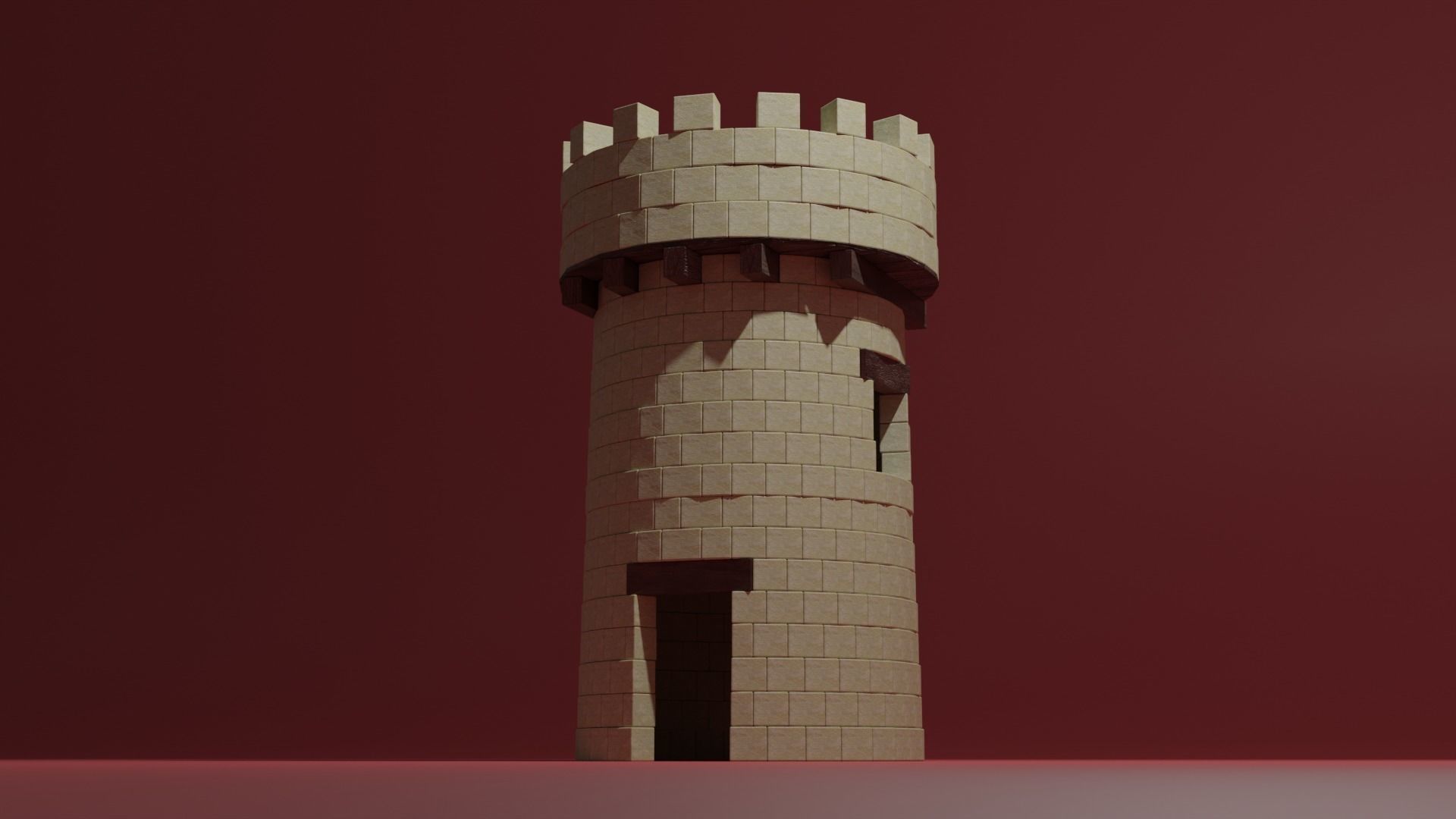 Stone tower 3D model_8