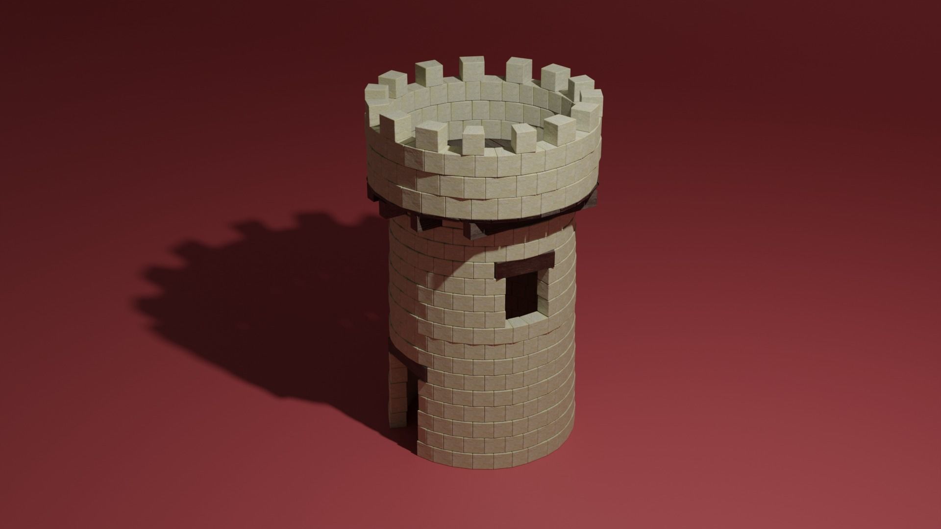 Stone tower 3D model_1
