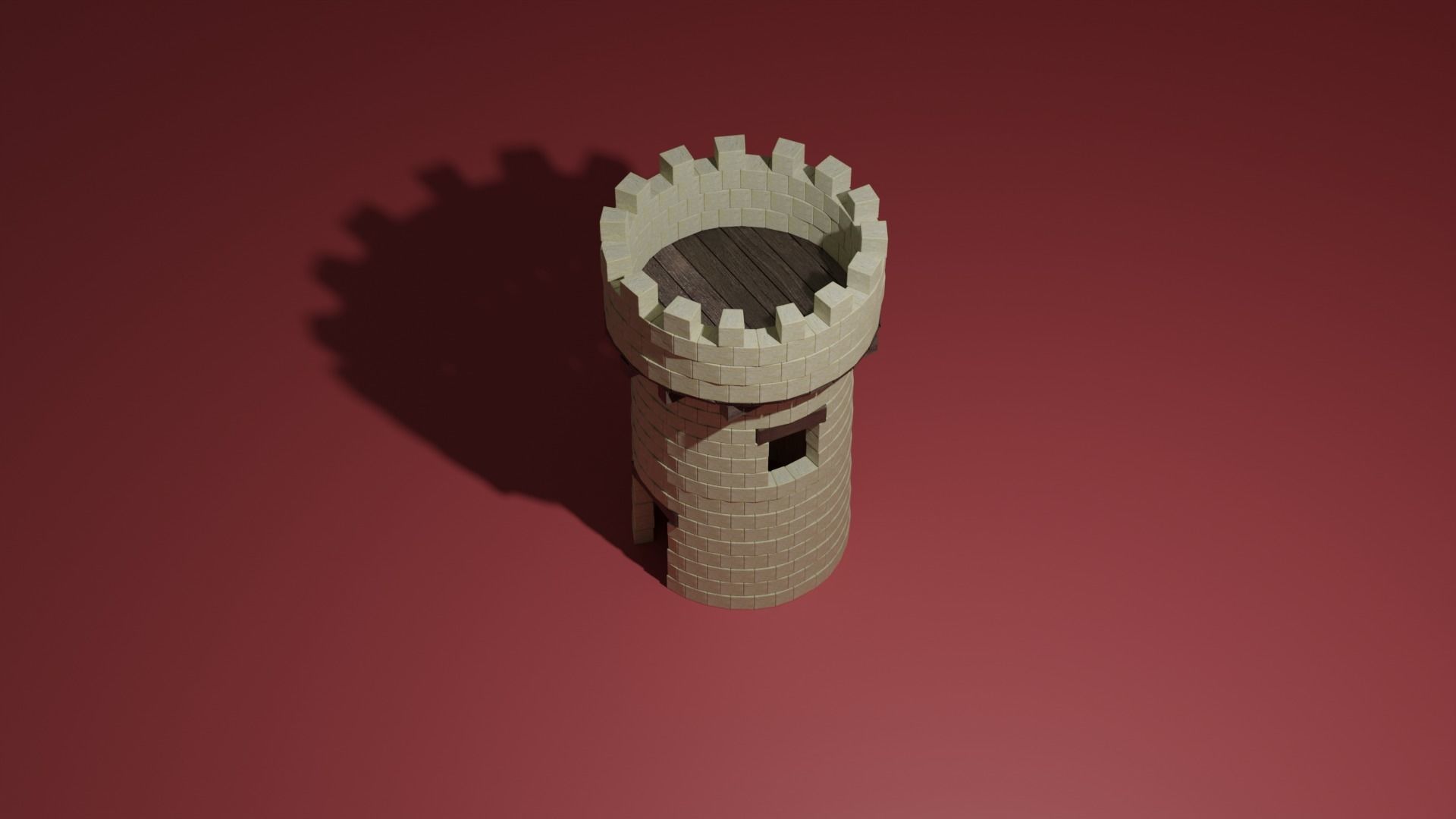 Stone tower 3D model_5