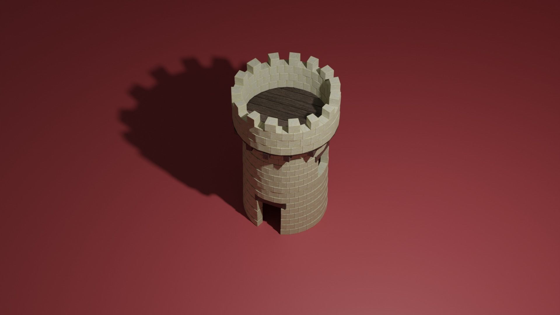 Stone tower 3D model_4