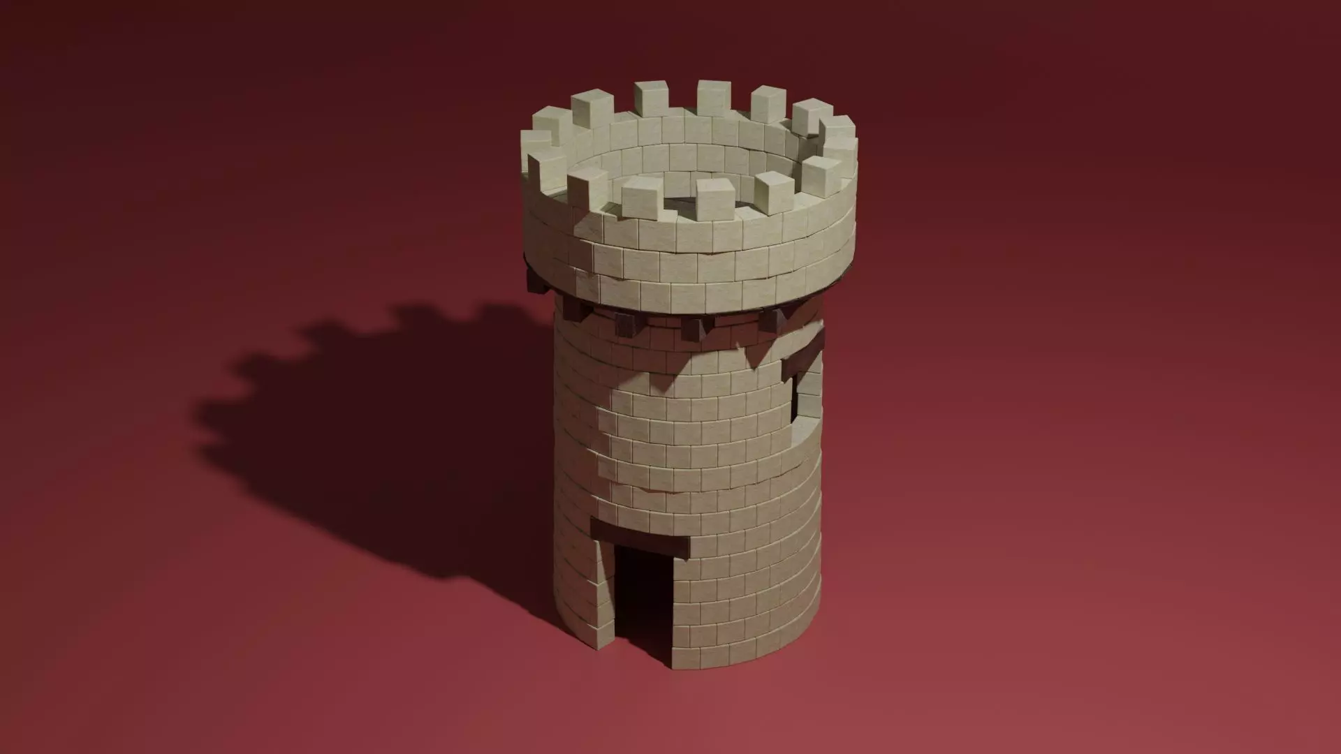 Stone tower 3D model_0