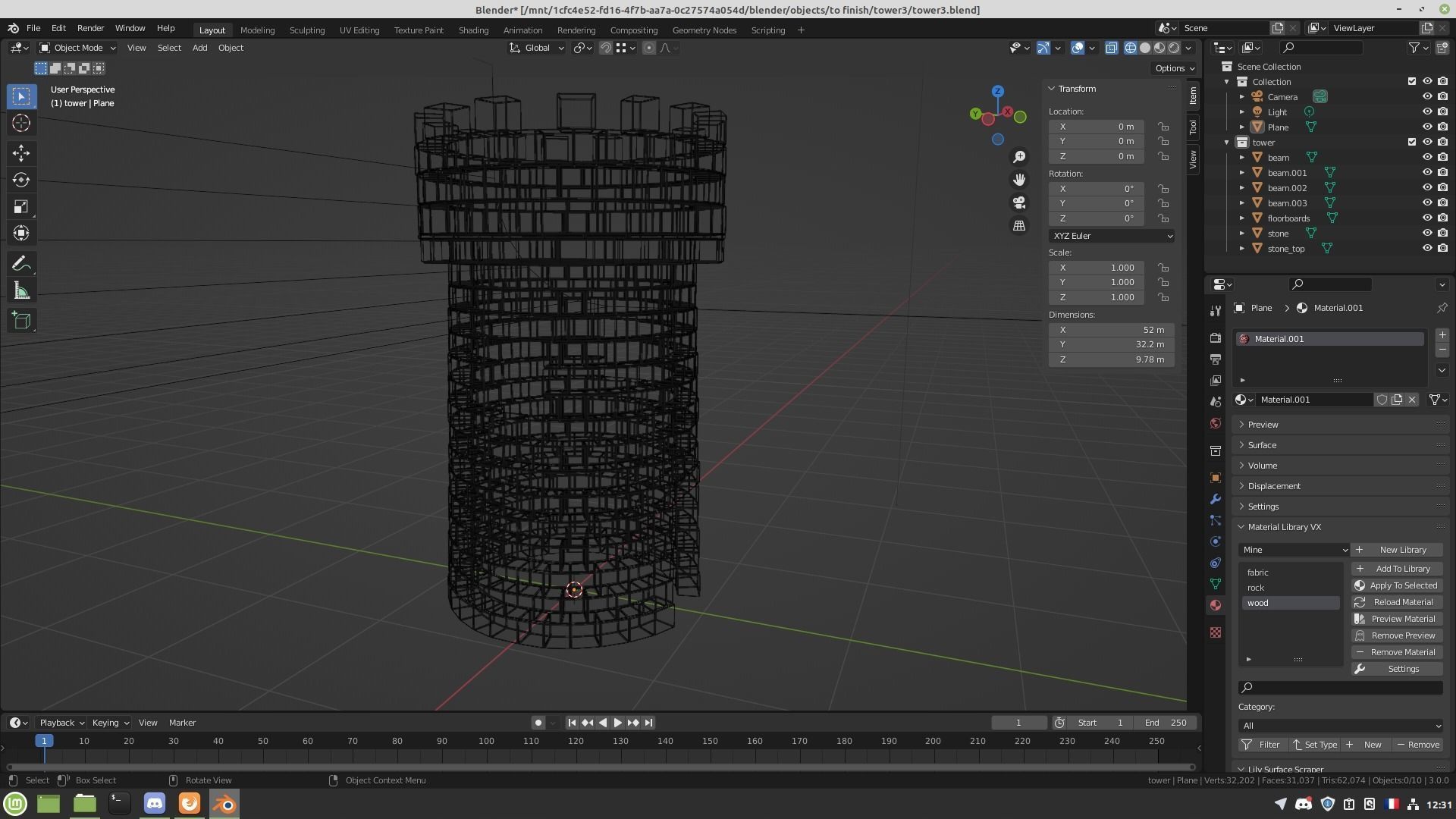 Stone tower 3D model_12