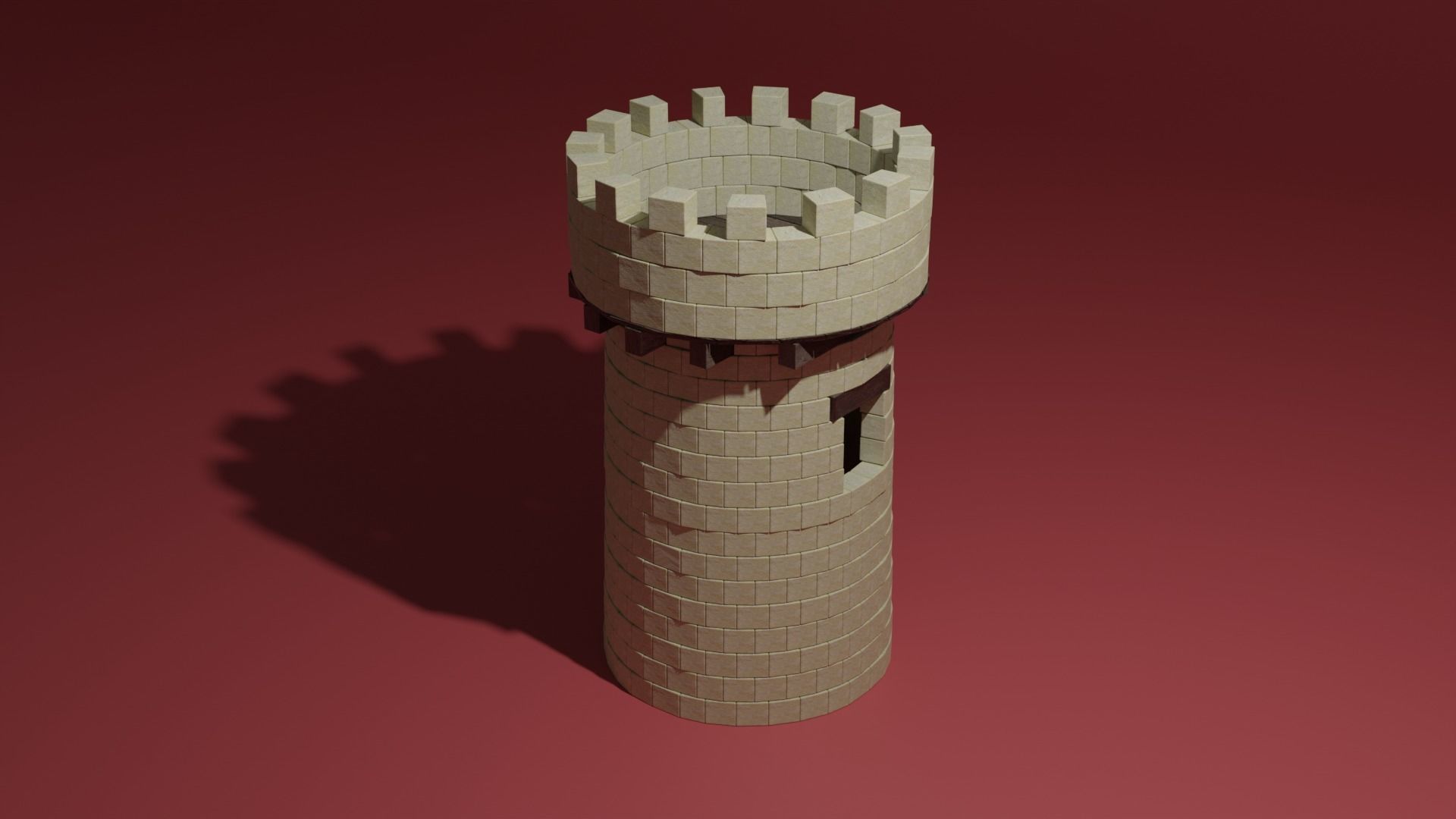 Stone tower 3D model_2