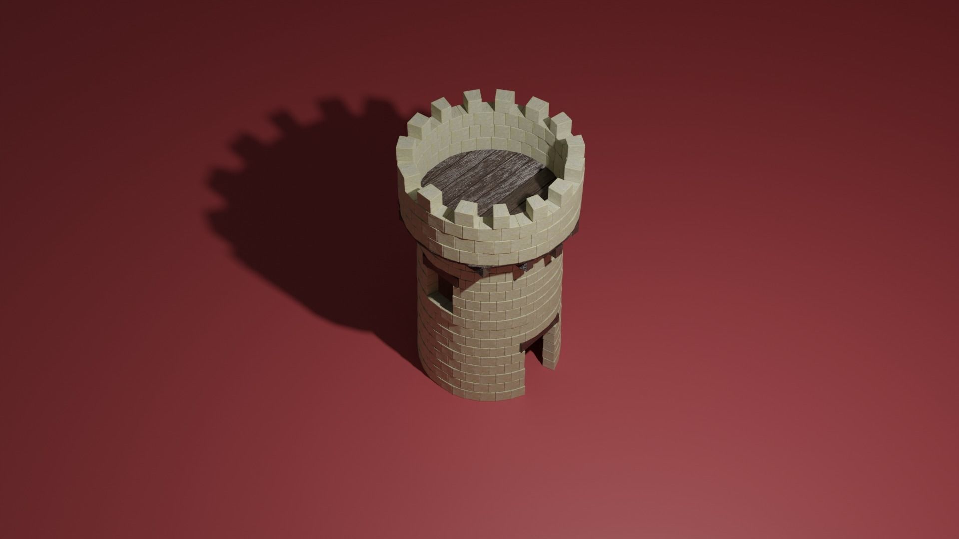 Stone tower 3D model_7