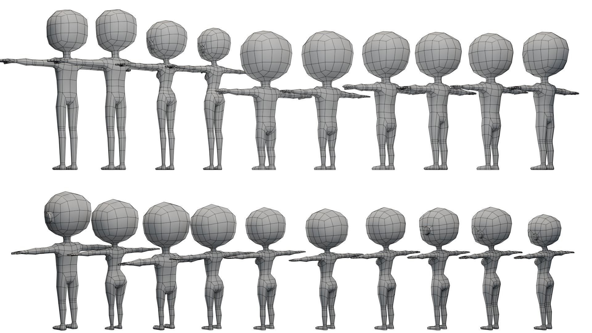 Mini Character  Free 3D model_4