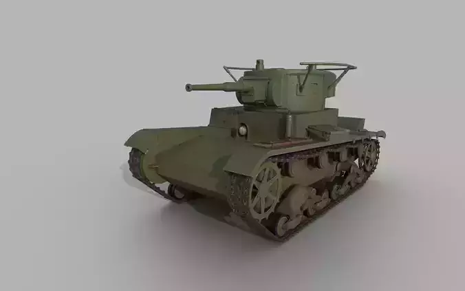 T-26 lowpoly wwii tank