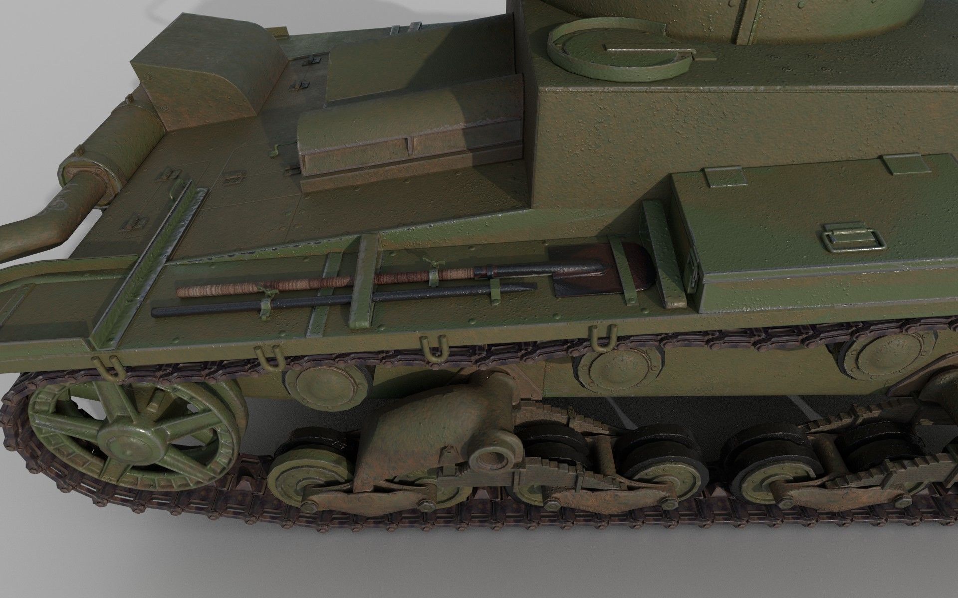 T-26 lowpoly wwii tank Low-poly 3D model_6
