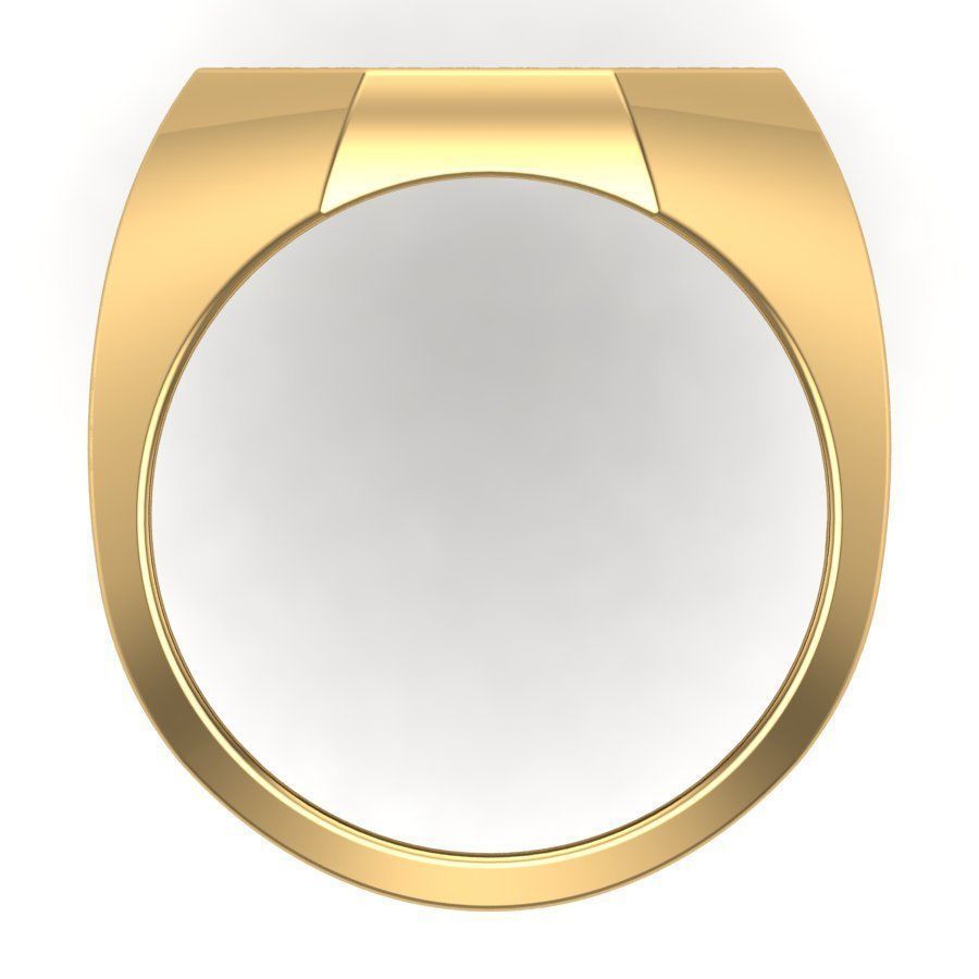 Signet rings set OCTAGON top 3D print model_5